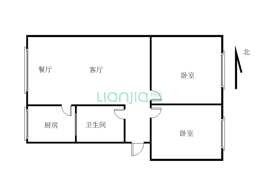 上西坝税务小区2室1厅，东南……-户型图