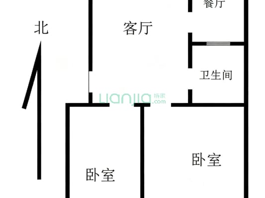永安小区 2室2厅 南 北-户型图