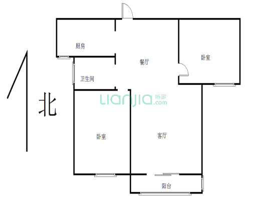 东新区贵和家园，安置房，2室2厅南-户型图