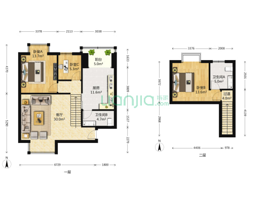 新绿季节 3室1厅2卫 121平方