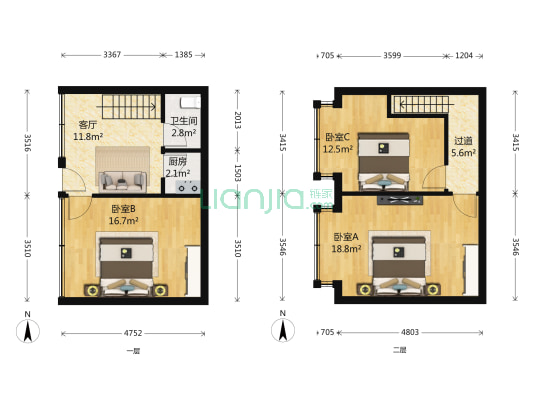 灯笼库胡同 3室1厅1卫 93平方