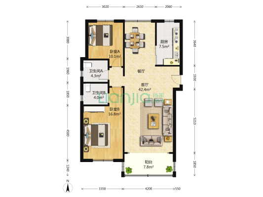 东明花苑 2室2厅2卫 0平方