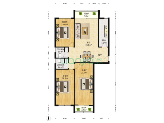 怡沣大厦 3室2厅2卫 0平方