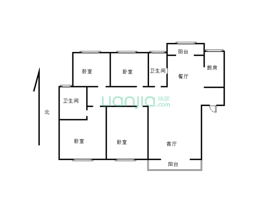 卧室朝阳 布局合理 经典设计 此房客厅朝阳 私密性强-户型图
