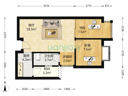 卡斯摩广场 2室1厅1卫 59平方
