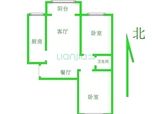 万和城B区 2室2厅 南-户型图