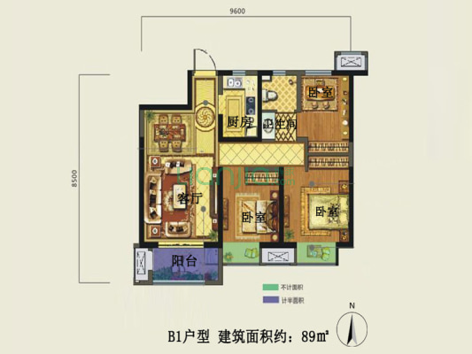 南北户型，高楼层，采光好，视野无遮挡。