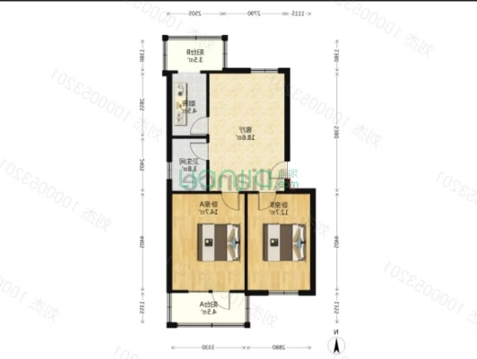 政法街开发区户口集中供暖物业费低拎包入住-户型图