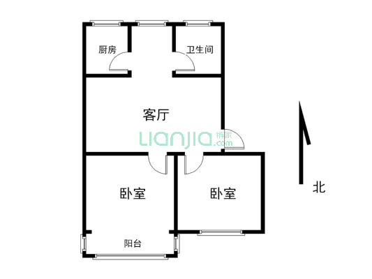 一楼两室，有证有暖可贷款，即买即住，看房方便-户型图