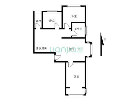 高新区 天伦湾  南北通透户型 中高层 视野开阔-户型图