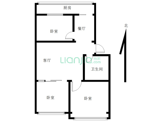 兴隆县广场旁边，南北通透的三居室，看房方便-户型图