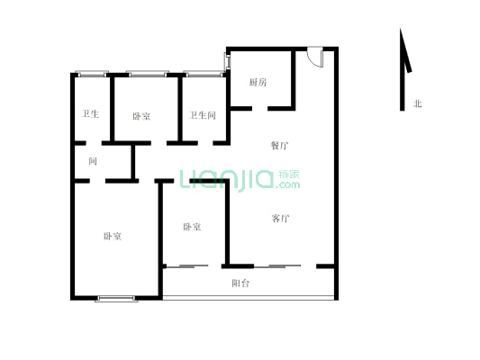 三室两厅两位卫 好楼层 单价低-户型图