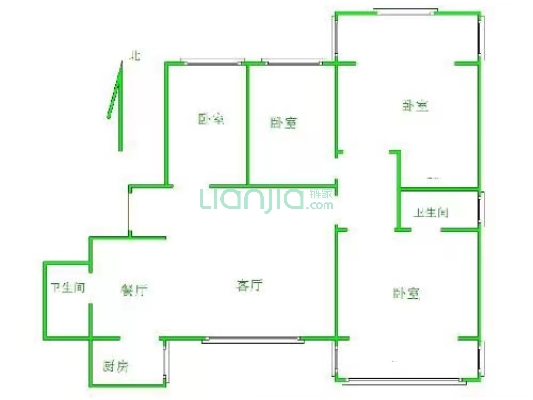 秀兰锦观城 3室2厅 南 北-户型图