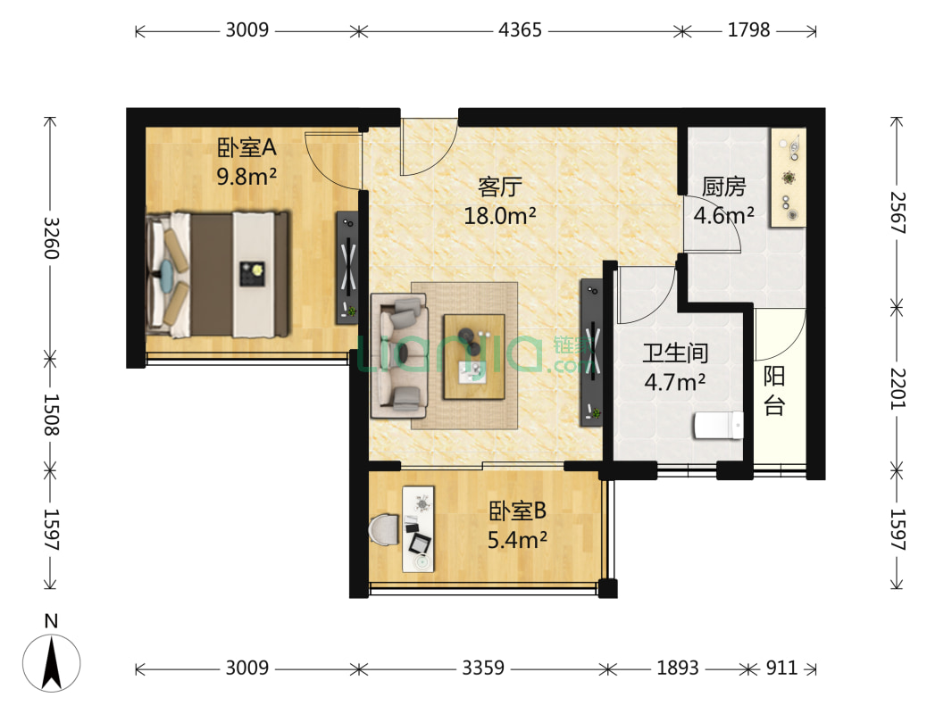 首付17万 黄泥磅精装2房 品牌家电 拎包入住-重庆上品拾陆二手房