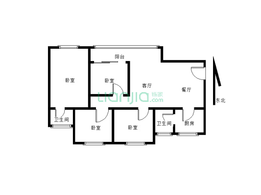 住家精装4室 全屋中-央空调  家电家具全齐-户型图