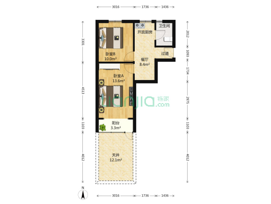 中星张杨苑 2室1厅1卫 49平方
