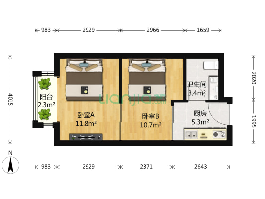 八里庄路62号院 2室0厅1卫 49平方