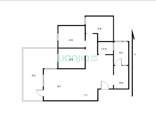 海棠蓝湾 精装三室  家具家电齐全 小区品质高-户型图