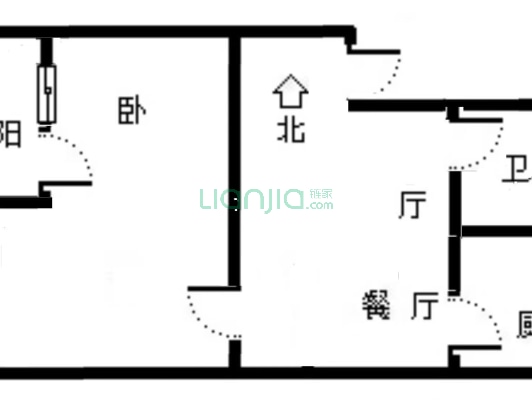 宜家旺一居室、出行方便、房本满五-户型图