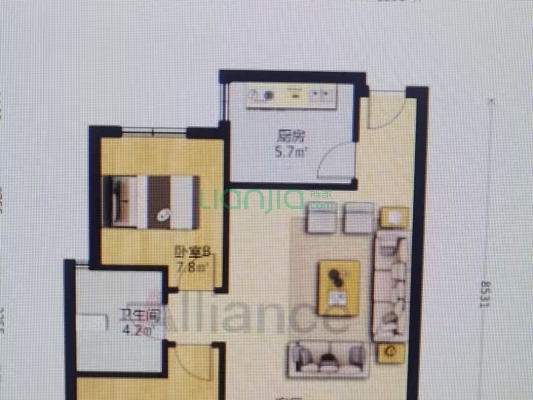 楼层好，采光充足，配套设施齐全，交通便利。-户型图