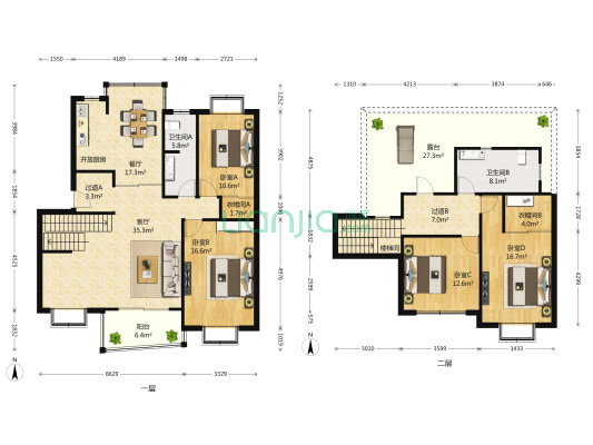 文治福邸 4室2厅2卫 177平方