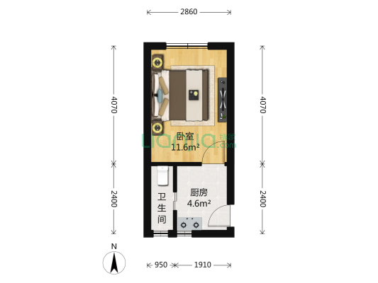 西谈家渡路164号 1室0厅1卫 27平方