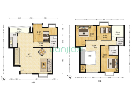 汇景雅苑 4室1厅3卫 155平方