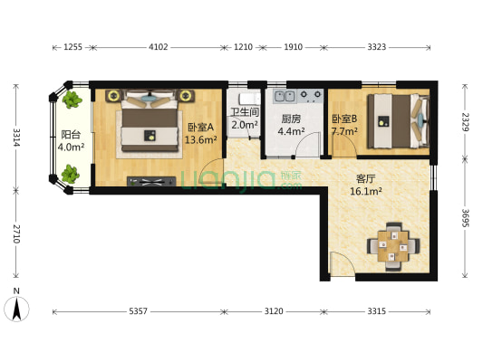 科巷新寓 2室1厅1卫 71平方