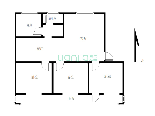黄楝树126.28平方 7楼顶层 便宜  三室两厅-户型图