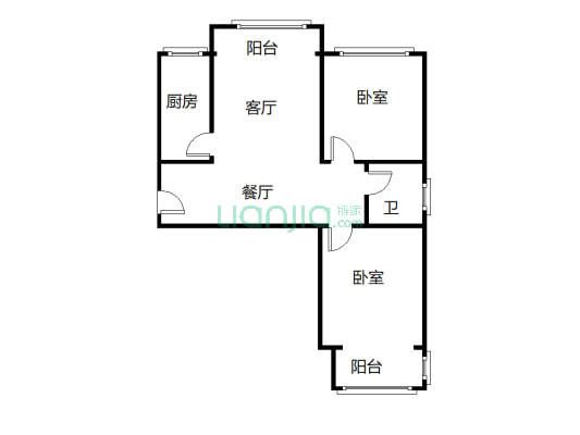 东方丽景 南北通透两居室 明厨明卫 随时看房-户型图
