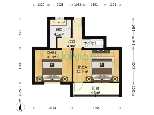 吴县一路 2室0厅1卫 53平方