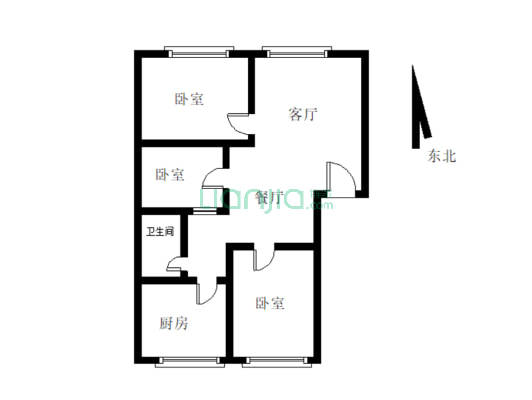 金宏小区 3室1厅 东-户型图