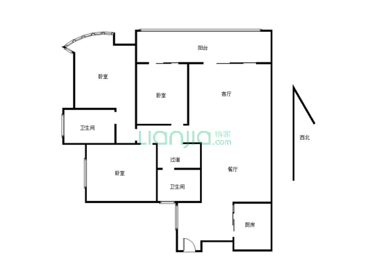 房屋位于商务区 高品质小区.电梯中层-户型图