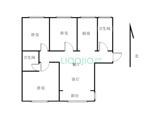 曦景佳园毛坯房，3室2厅2卫好楼层有证支持各种按揭-户型图