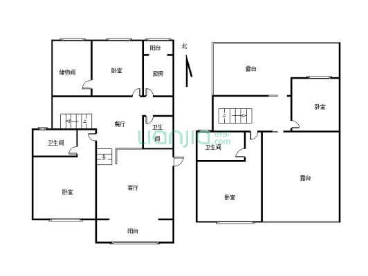 南河大型品质小区 四室两厅3卫 跃层 带花园-户型图