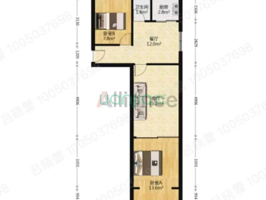 铁道部建厂局家属院 范阳路 市政府-户型图