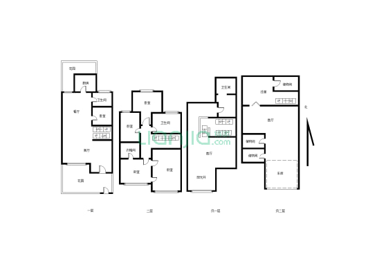 中天御园独栋别墅 精装 楼上两层楼下两层  前后花园-户型图