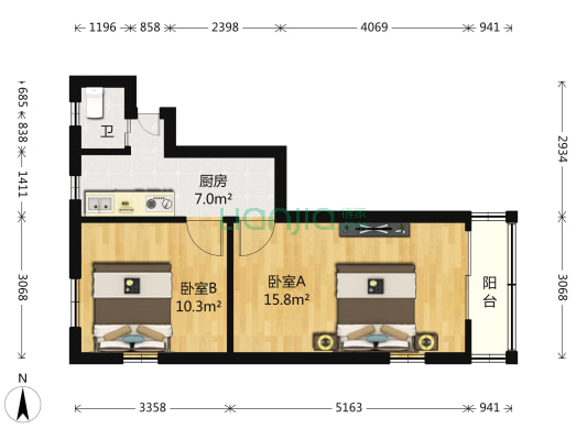 文定路89号 2室0厅1卫 50平方