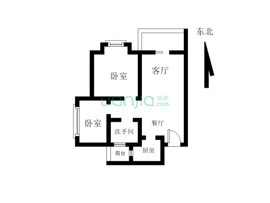 公园旁的小户型，户型方正，看房方便-户型图