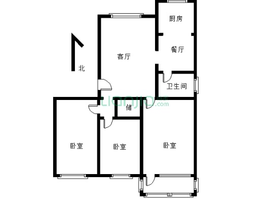 永安小区 3室1厅 南 北-户型图