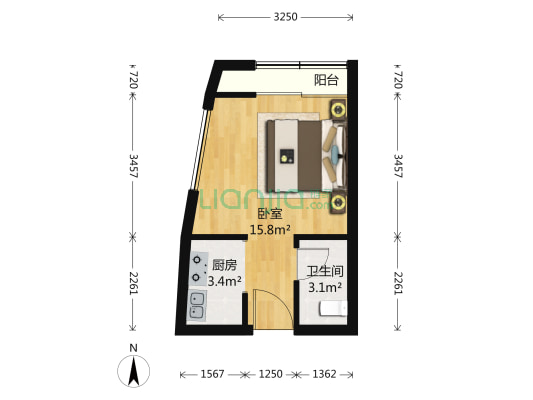 荣上居 1室0厅1卫 41平方