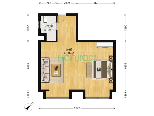 摩玛新城 1室0厅1卫 69平方