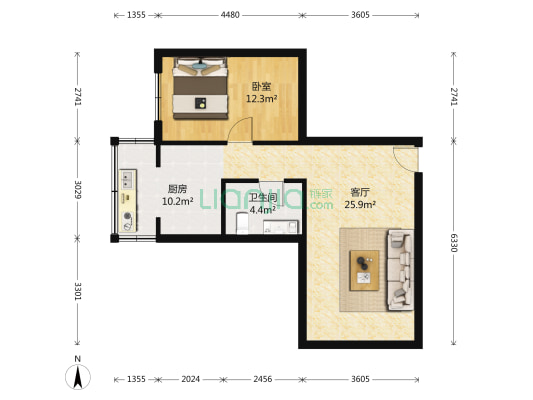 39中和阳街 1室1厅1卫 69平方