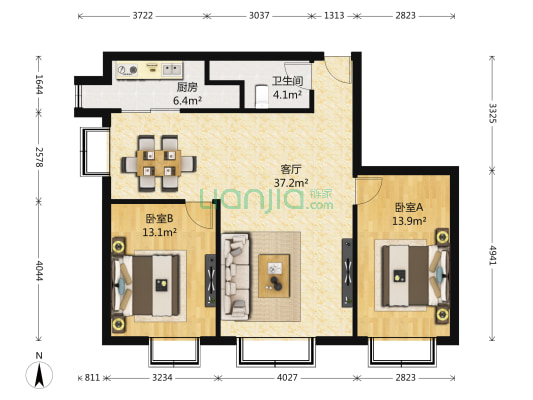 鑫乐汇 2室1厅1卫 93平方