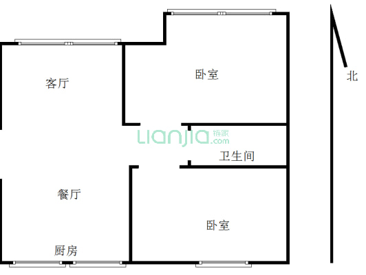 自住标准装修 格局方正 全天采光无遮挡-户型图