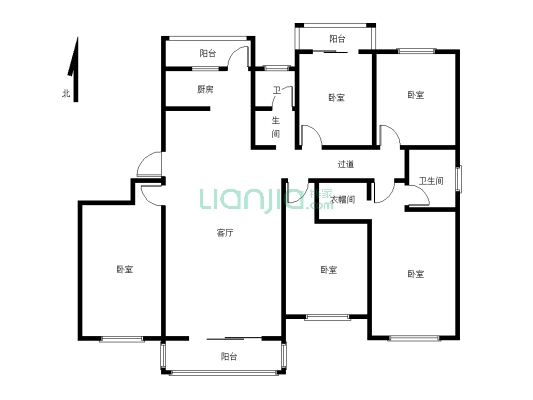 丽景尚品的五室两厅两位目前没有办理房产证可以新房-户型图