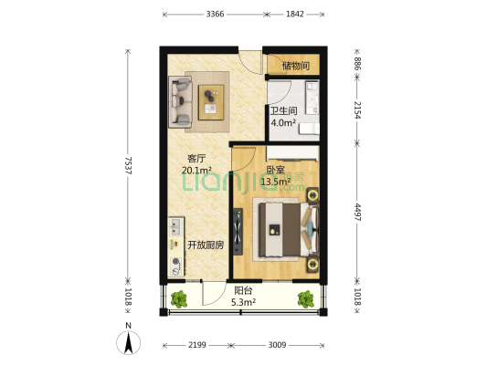 玉泉里社区 1室1厅1卫 62平方