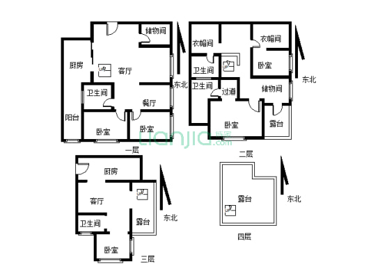 江语城4室2厅诚心出售环境安静适合居住-户型图