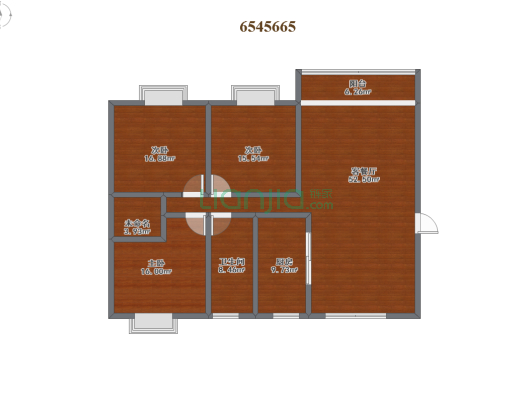 环城南路标准3房2厅,户型方正，采光好-户型图