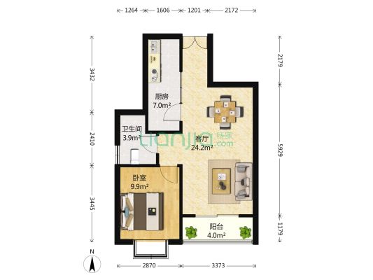 佳境枫情苑 1室1厅1卫 65平方